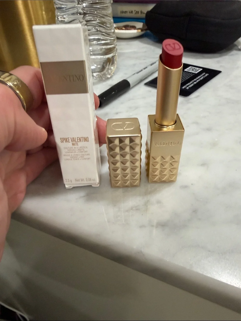 Valentino Spike Matte Lipstick - Fire Red